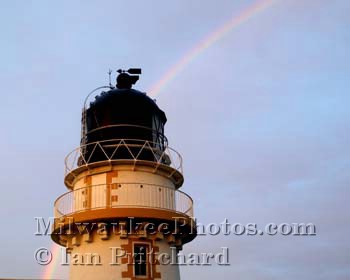 Photograph of Lighthouse Rainbow from www.MilwaukeePhotos.com (C) Ian Pritchard